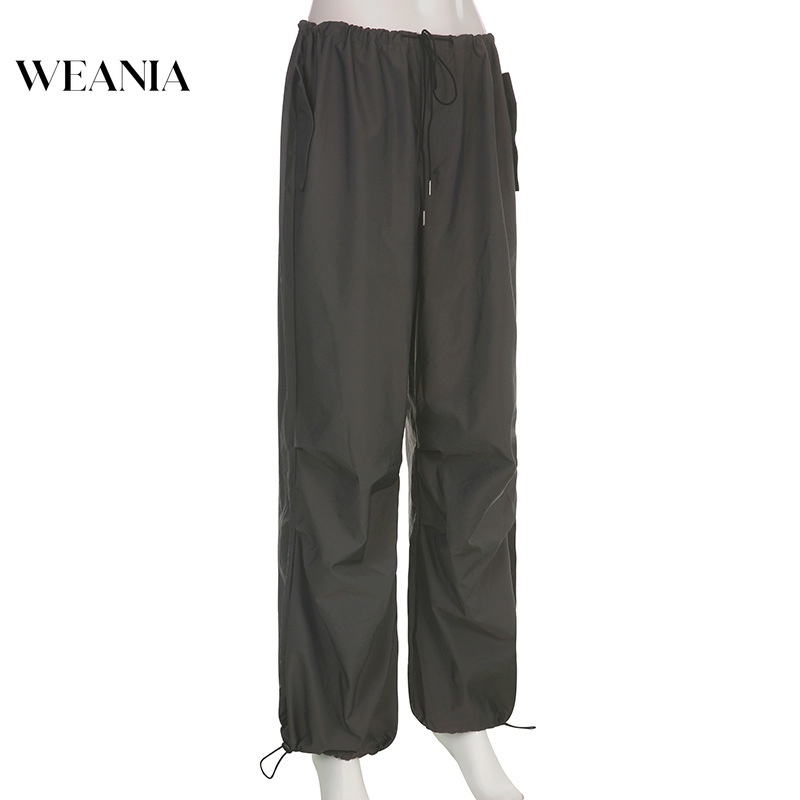 Quần Dài Dáng Rộng Lưng Cao Phối Dây Rút Thời Trang Cá Tính Cho Nữ