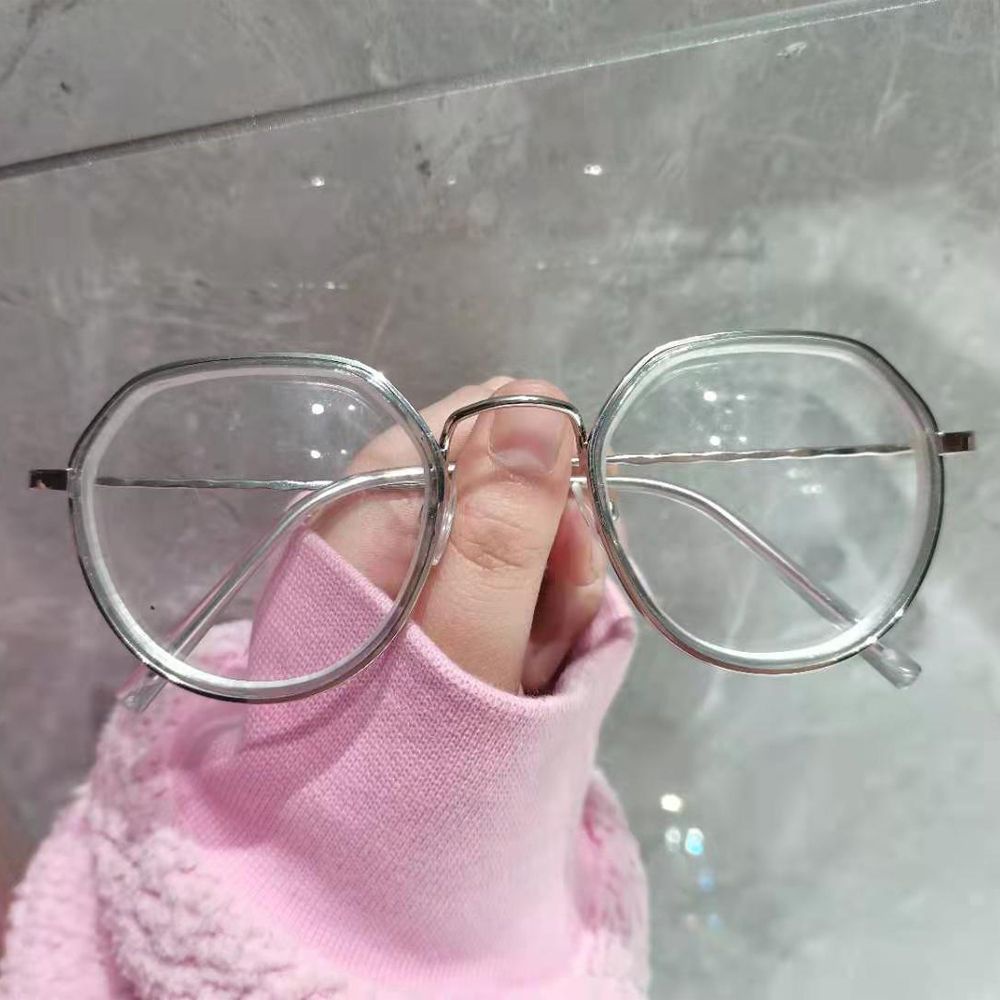 Mắt kính gọng to tròng trong suốt chống ánh sáng xanh phong cách cổ điển thời trang cho nam và nữ