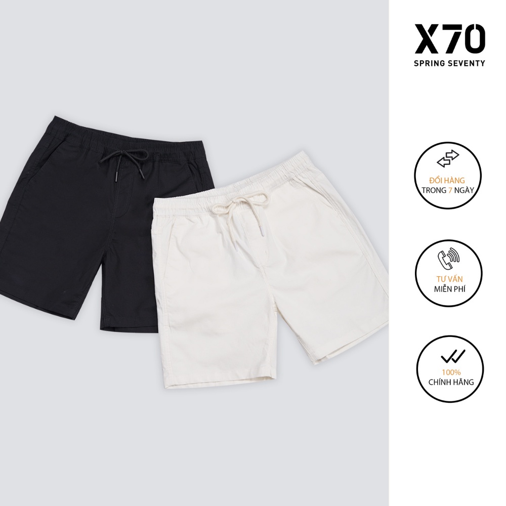 Quần Short Nam Kaki Thiết Kế Lưng Chun Dây Rút Thời Trang X70 - 09520005