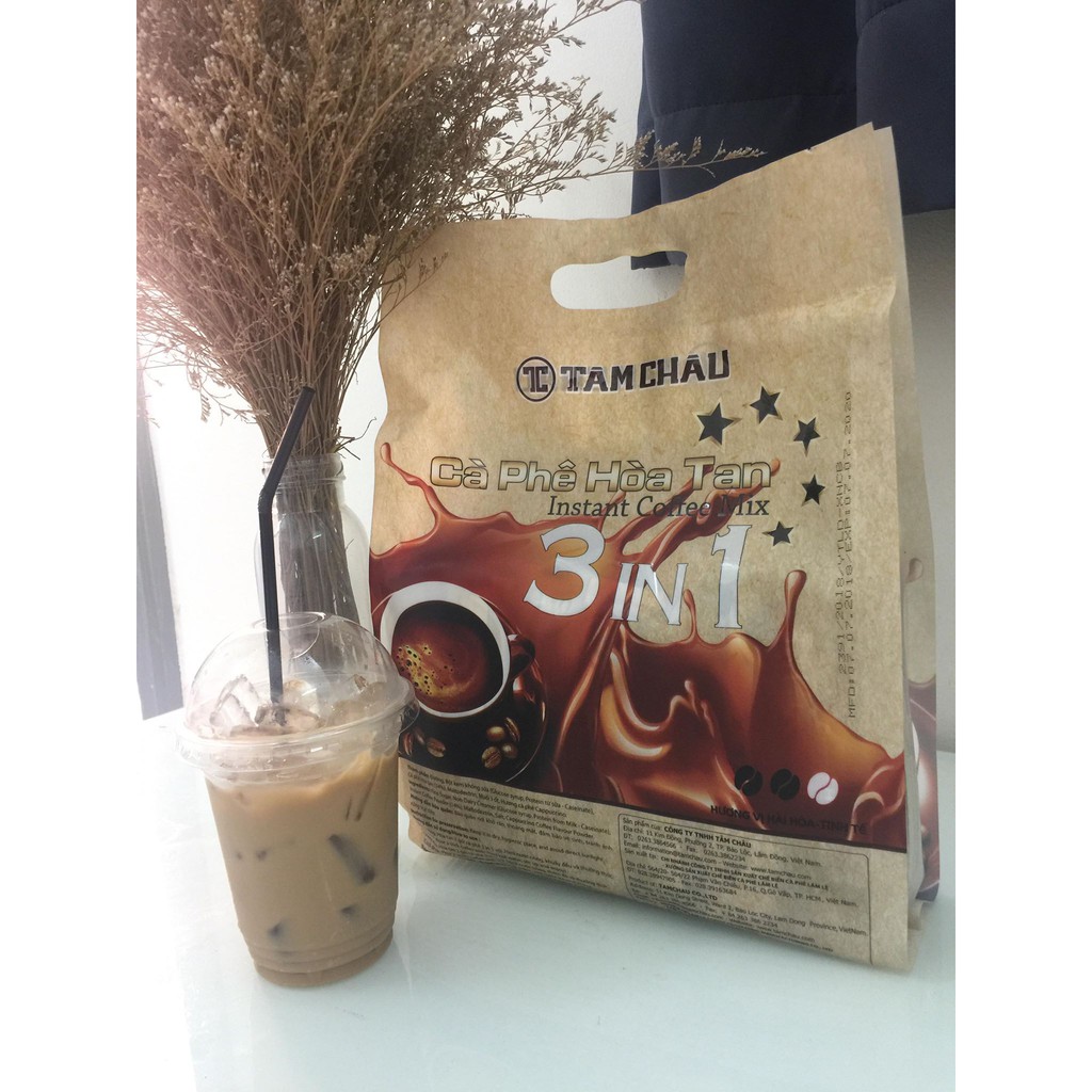 [ Combo 2 gía sốc ]CÀ PHÊ HÒA TAN 3 IN 1 TÂM CHÂU 850G