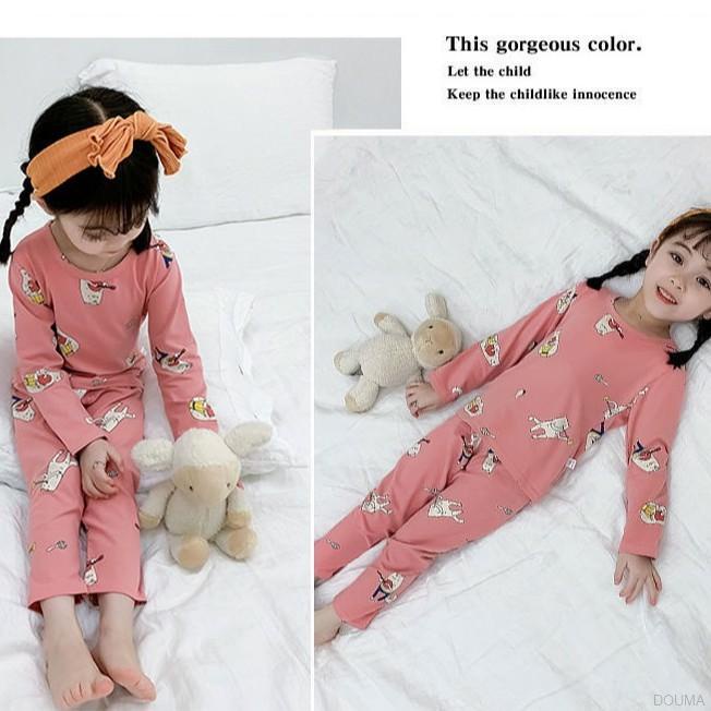 Bộ đồ ngủ hai mảnh có áo tay dài và quần dài dễ thương cho bé trai