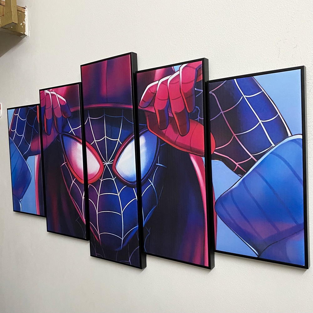 [Mã LIFEXANH03 giảm 10% đơn 500K] Bộ 5 Tranh Treo Tường Spider Man, Có Khung Composite, Trang Trí Nhà Cửa