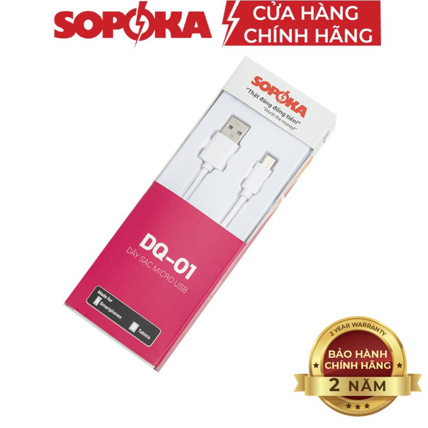 Cáp sạc SOPOKA DQ01 chân Micro USB chính hãng dây 1M