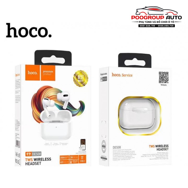 CHÍNH HÃNG tặng vỏ bọc pro Tai nghe Bluetooth V5.1 Hoco DES08 hỗ trợ khử tiếng ồn, cảm biến, định vị, đổi tên có BH | BigBuy360 - bigbuy360.vn