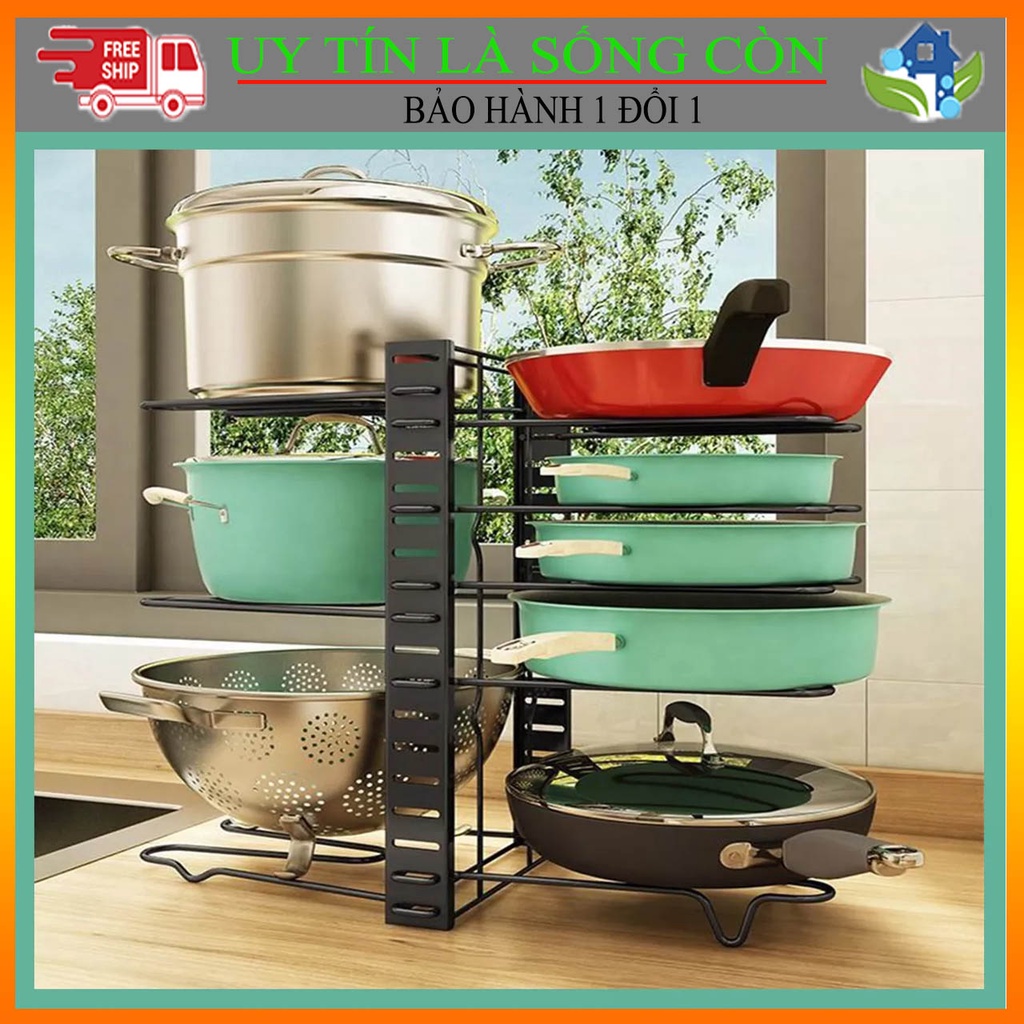 Giá Kệ để xoong nồi đa năng nhiều tầng PiHouse tiết kiệm không gian, sắp đồ gọn gàng