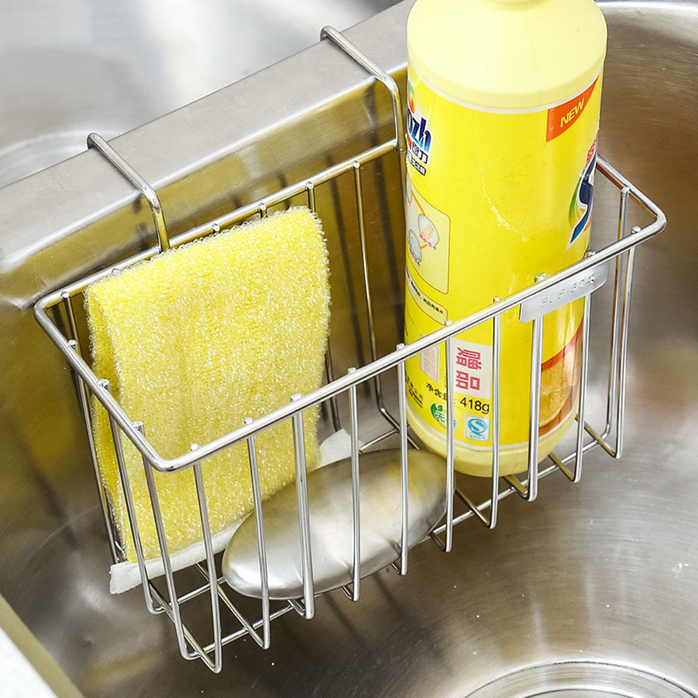 Giá đỡ đựng miếng rửa chén bằng thép không gỉ tiện lợi cho nhà bếp