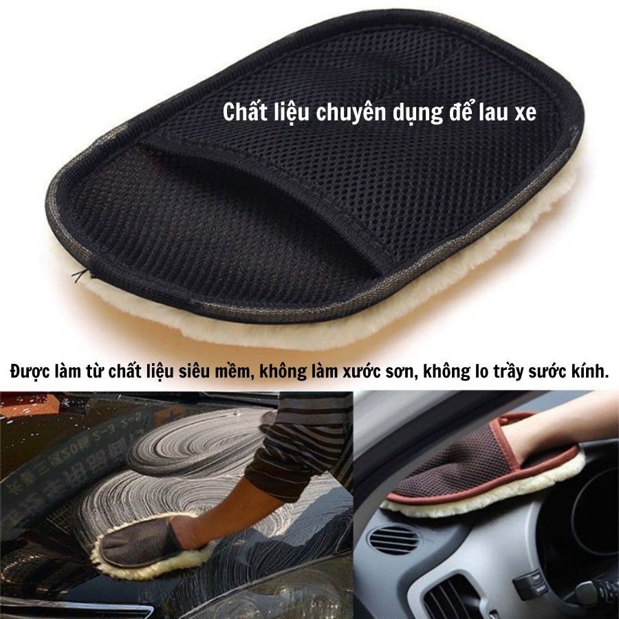 Găng tay rửa xe ô tô chuyên dụng lông cừu