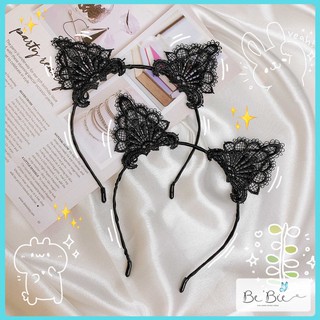 Bờm cài tóc tai mèo họa tiết ren sexy, Cài tóc quyến rũ BeBie - BP092