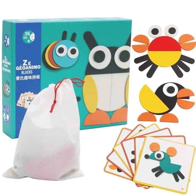 Đồ chơi gỗ ghép hình tư duy con vật theo thẻ