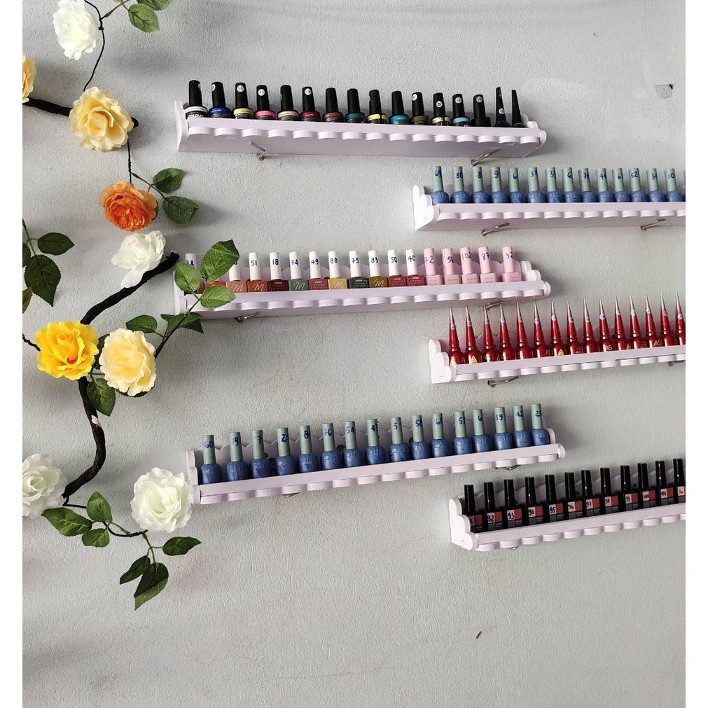 Thanh Dài Để Sơn Làm Nail (60Cm), Kệ Để Sơn Móng Tay, Kệ Để Đồ Trang Trí ( Có Giữ Để Không Đổ Lọ Sơn)