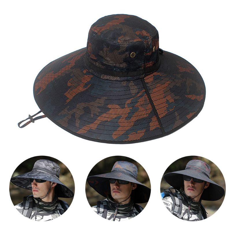 Mũ Tai Bèo Vành Lớn Bảo Vệ Chống Tia UV Chống Thấm Nước Họa Tiết Rằn Ri Tiện Lợi