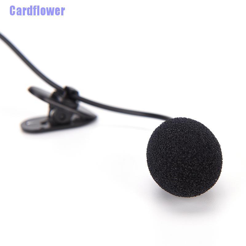 Cardflower  high quality mini 3.5mm hands-free mic microphone clip on lavalier lapel for pc laptop black