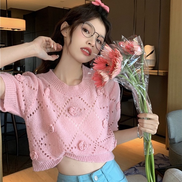 【ZHELIHANGFEI】Áo Thun Tay Ngắn Họa Tiết Hoa Thời Trang Cho Nữ