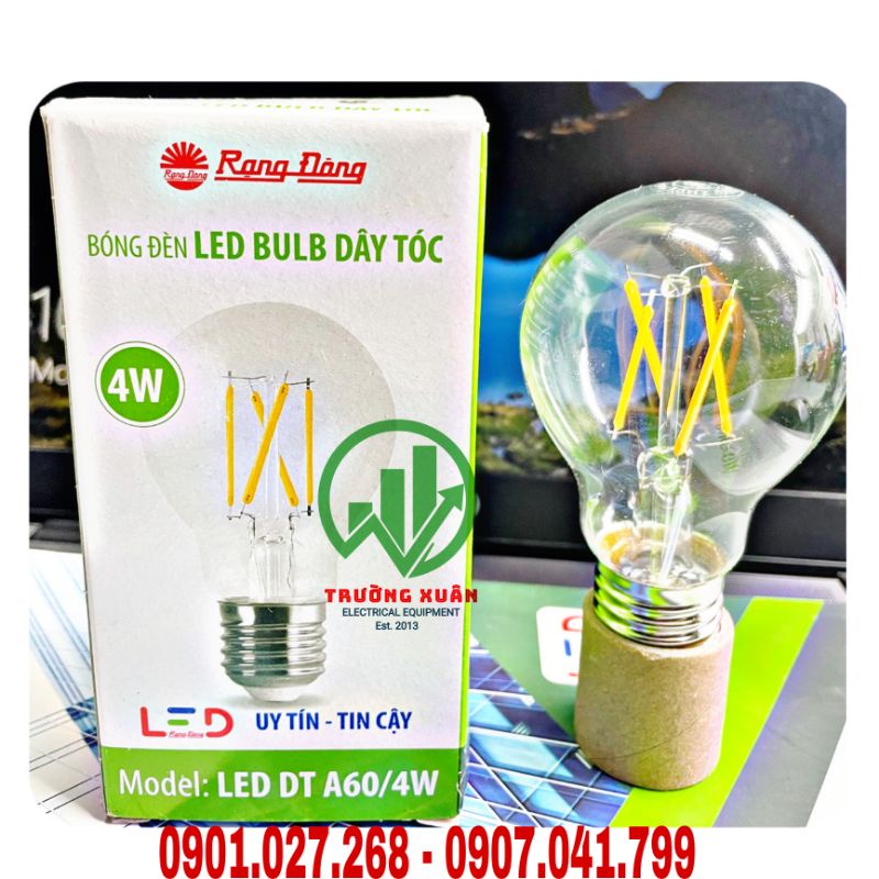 Bóng đèn LED dây tóc (LED DT A60/4W)E27 Rạng Đông