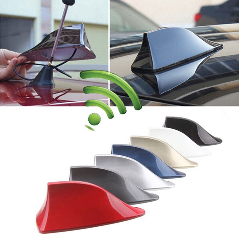 Ăng Ten Thu Sóng Radio FM / AM Hình Vây Cá Mập Màu Xám Dành Cho Ô Tô