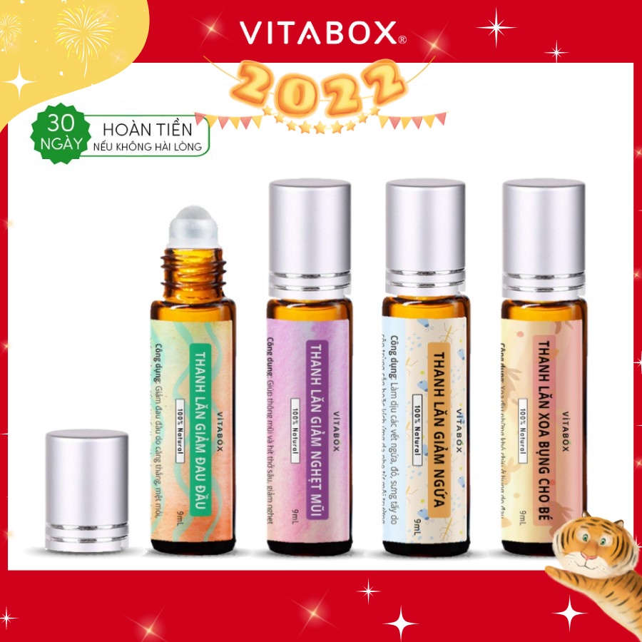 Thanh lăn tinh dầu VITABOX - thoa vết muỗi đốt, giảm nhức đầu, đau bụng, say tàu xe, nghẹt mũi sổ mũi