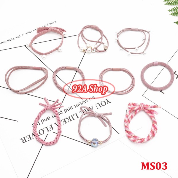 HỘP SET 10-12 CHUN KIỂU HÀN QUỐC