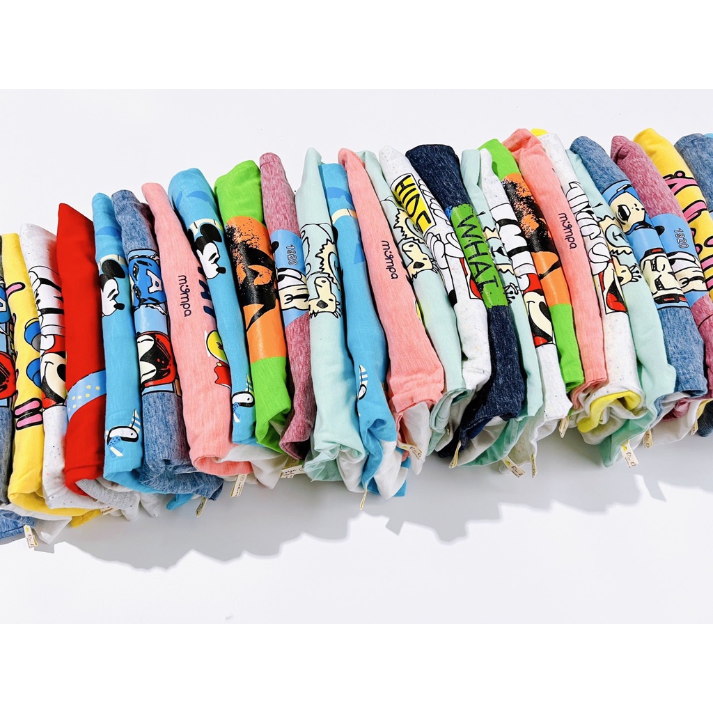 Bộ  quần áo  cộc tay thun cotton phối quần da cá dây rút bé trai