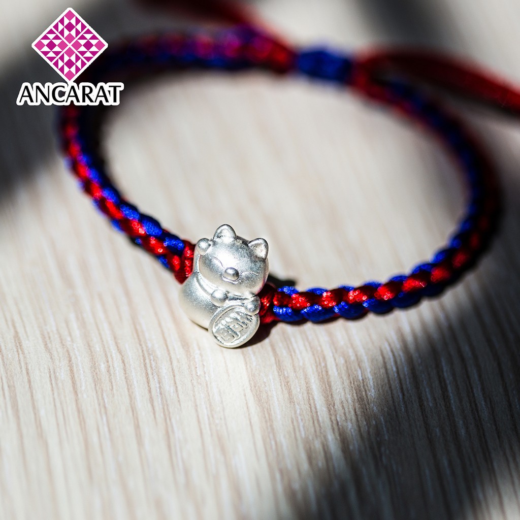 ANCARAT - Charm Bạc Mèo Chiêu Tài C21 (Miễn Phí Tết Vòng tay theo yêu cầu)