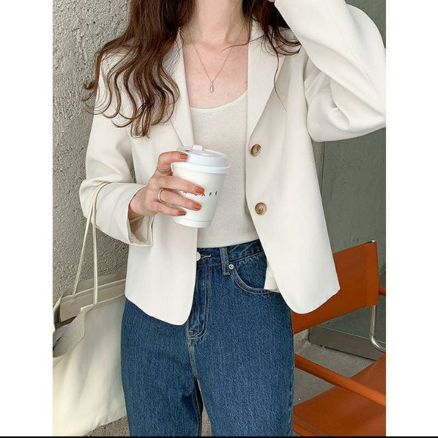Áo khoác blazer dáng ngắn 2 lớp