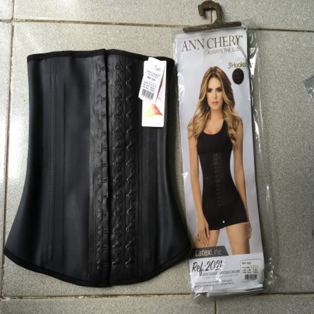Đai nịt bụng- Gen nịt bụng- Latex AnnChery mã 2021 màu đen 3 nấc cài