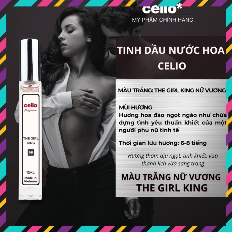 Tinh Dầu Nước Hoa Nữ Mini 12ml Celio Nữ Vương The Girl King Cá Tính Ngọt Ngào Gợi Cảm Thơm Lâu Dạng Xịt Tiện Lợi