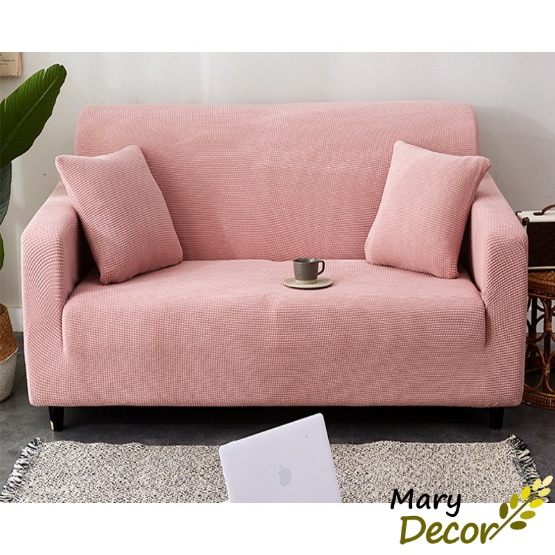 [Hàng sẵn] Vỏ bọc ghế sofa, tấm bọc sofa Mary Decor co giãn màu trơn dày dặn cho sofa đơn đủ kích thước