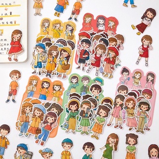 Bộ 20 Sticker Cô Cậu Bé Xinh Xắn Nhiều Mẫu