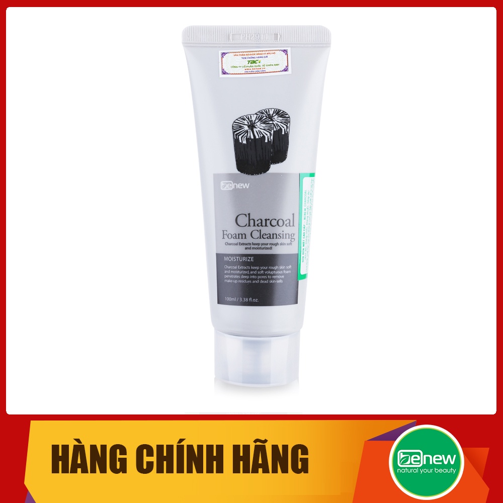 Sữa rửa mặt hút sạch bụi độc tố thanh lọc da benew than 100ml