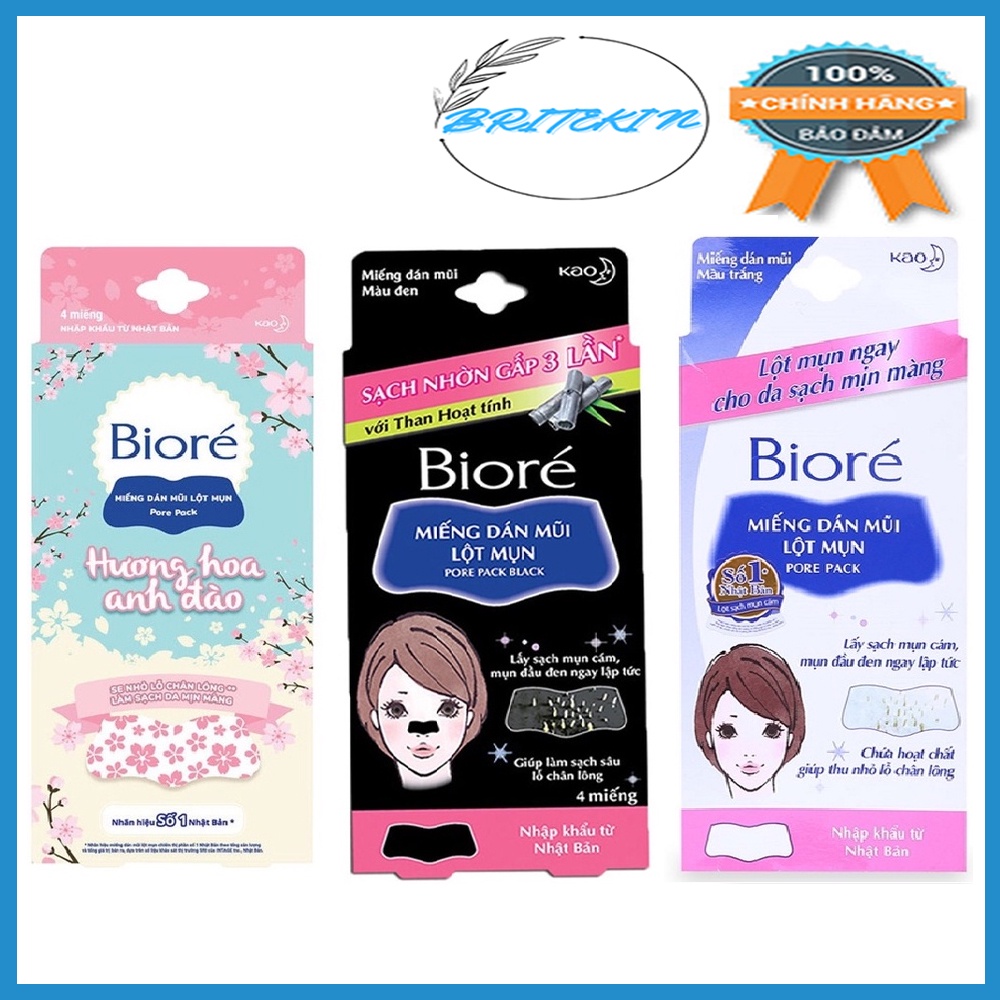 Miếng Dán Lột Mụn Biore (Hộp 4 Miếng)