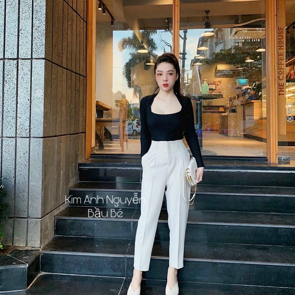Áo len TÔN NGỰC VAI CHÉO lên from cực chuẩn, lên dáng cực xinh