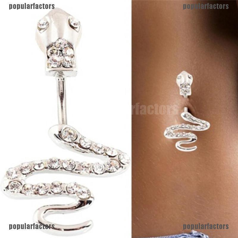 Khuyên Rốn Hình Rắn Bằng Thép Không Gỉ Thời Trang