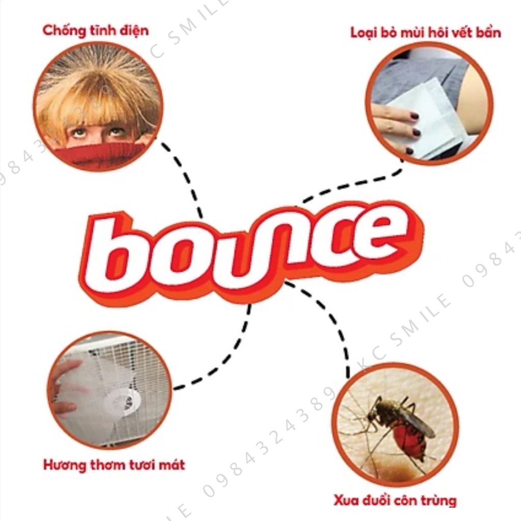Giấy thơm quần áo Bounce Mỹ Chính hãng - Thơm tủ quần áo, khử mùi ẩm mốc và làm mềm vải