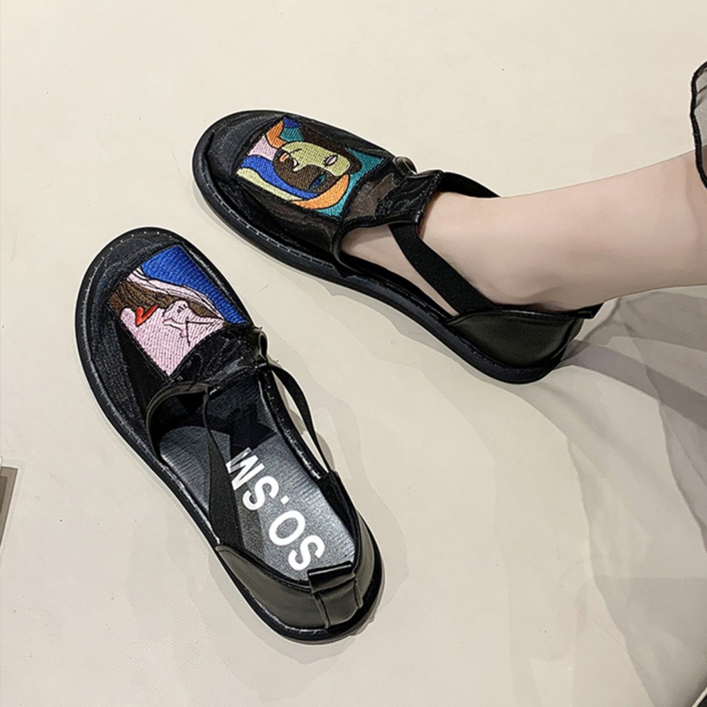 sandal lưới đế bệt phiên bản giày lười Hàn Quốc hót nhất vịnh Bắc Bộ