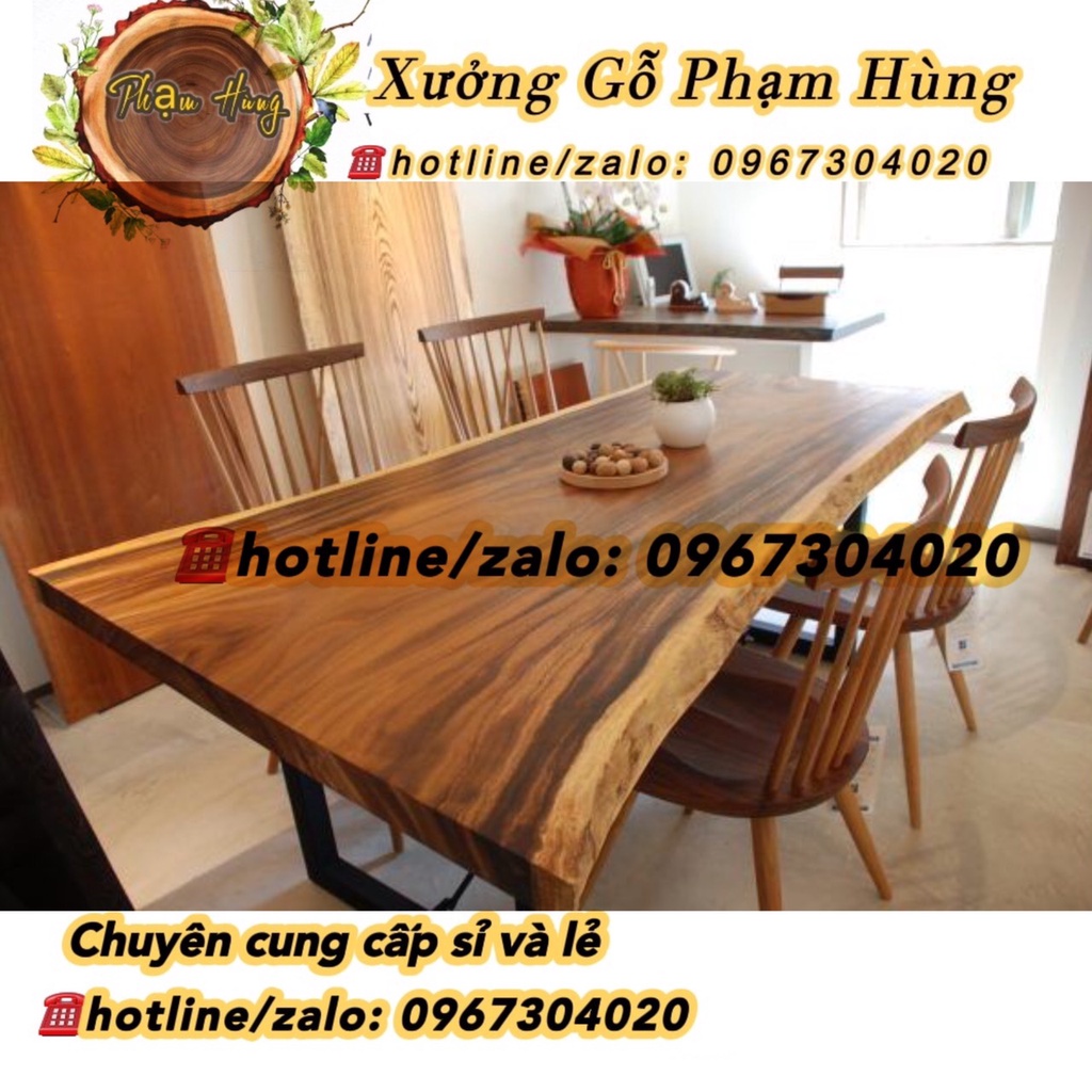 Bàn me tây nguyên tấm giá xưởng bàn gỗ tự nhiên nguyên khối tặng kèm chân chuyên cung cấp sỉ và lẻ