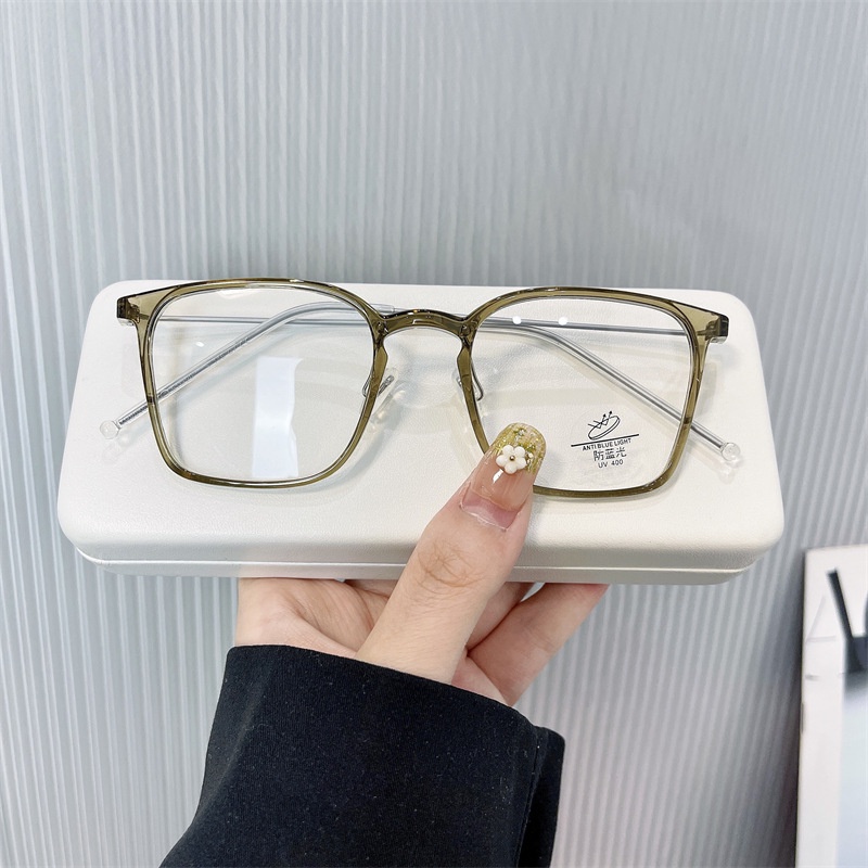 Mắt Kính Gọng Vuông Siêu Nhẹ Chống Ánh Sáng Xanh TR90 Thời Trang Hàn Quốc