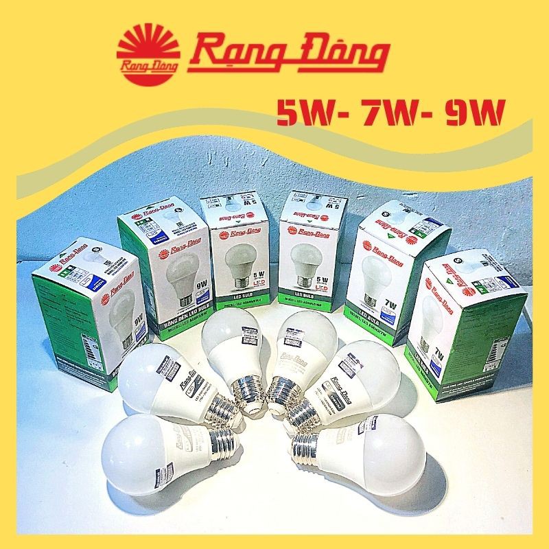 Bóng đèn Rạng Đông đui E27 công suất 5W-7W-9W tuổi thọ 15000 giờ- BH 1 năm