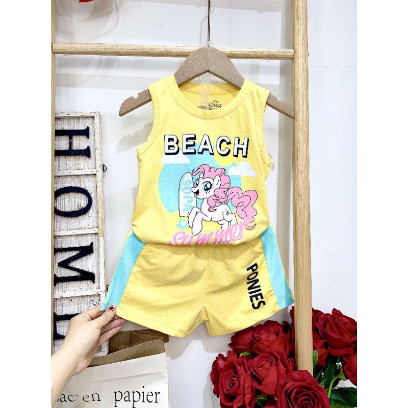 ✓8_33kg✓ set bộ sát nách bé gái Beach Summer hàng nhà máy Bb Angel