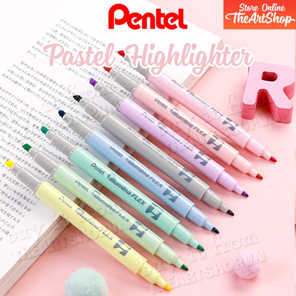 [THEARTSHOP] Bút Dạ Quang 2 Đầu Pentel Màu Pastel SLW11P