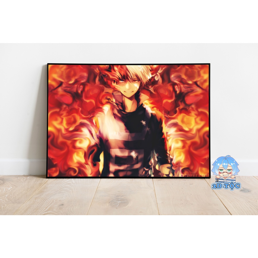 Tranh poster A3 Todoroki Shoto  Anime My Hero Academia chất liệu giấy cao cấp - 2D Tộc Shop