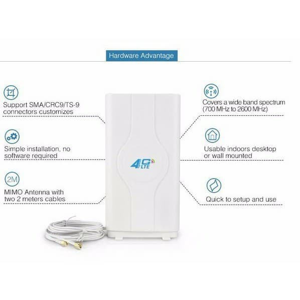 4g lte antenna booster cho toàn cầu tại nhà và pldt home với hai đầu nối sma 700-2700mhz
