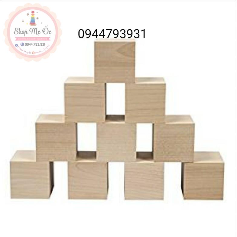 [Size 2cm] Set 100 khối gỗ mộc lập phương - cube