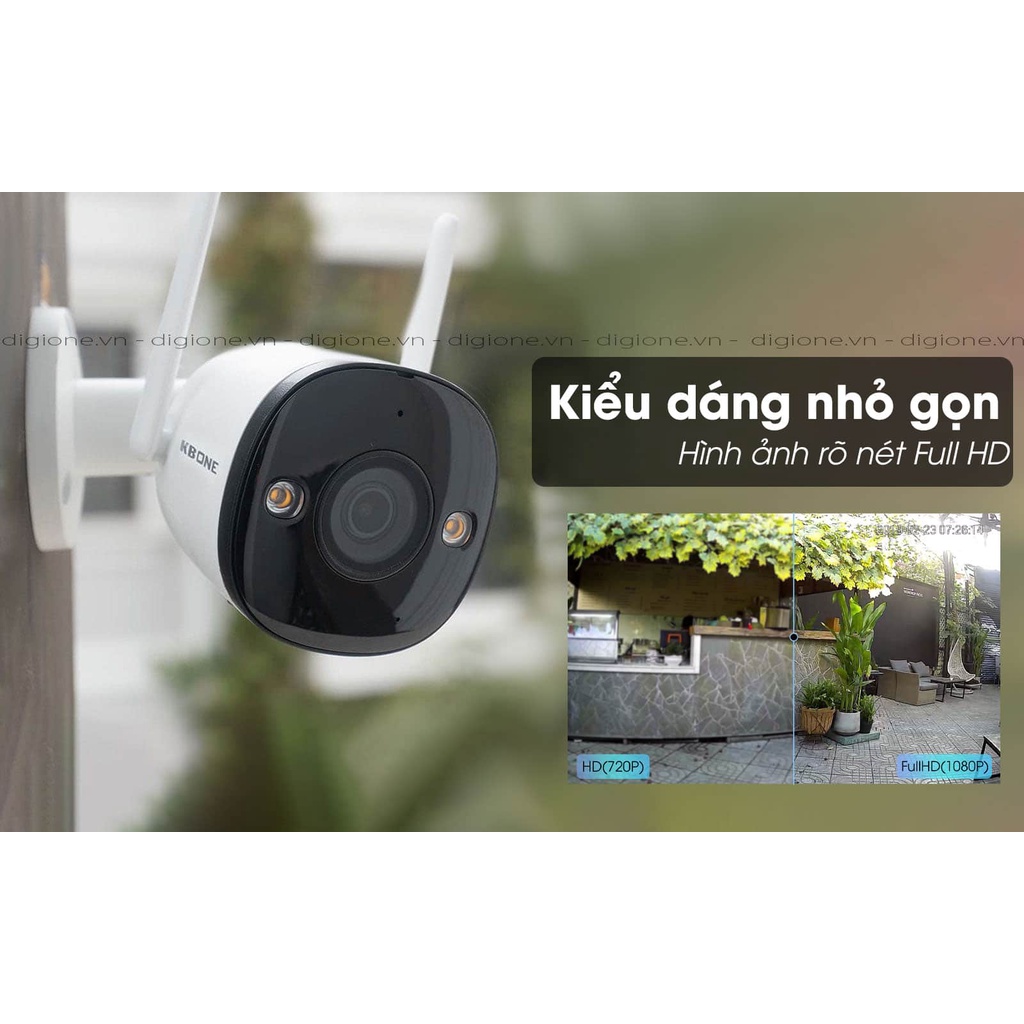 Camera Wifi KBONE KN B21F HD 1080 - Camera Ngoài trời, Ăng ten kép, có màu ban đêm 2022 MỚI - mới nhất hiện nay