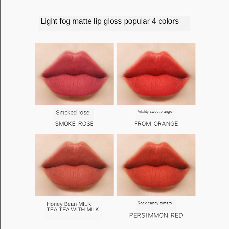 [Hàng mới về] Son Kem Lì Kiss Beauty Lâu Trôi Chống Thấm Nước 4 Màu Tùy Chọn Thời Trang