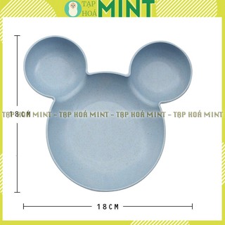 Khay ăn dặm cho bé, khay ăn dặm nhựa 3 ngăn hình chuột mickey - Tạp hoá mint