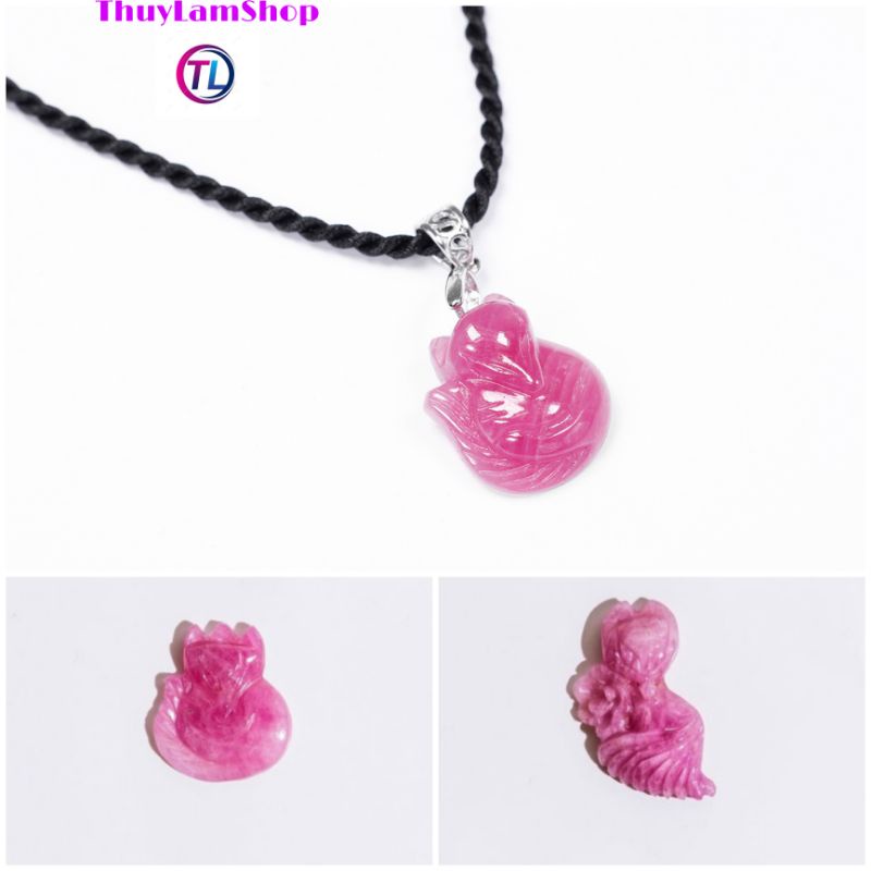 Vòng cổ hồ ly cửu vĩ (9 đuôi) đá R.u B.y chế tác chạm tay thủ công hoàn toàn tự nhiên may mắn tình duyên, giao tiếp