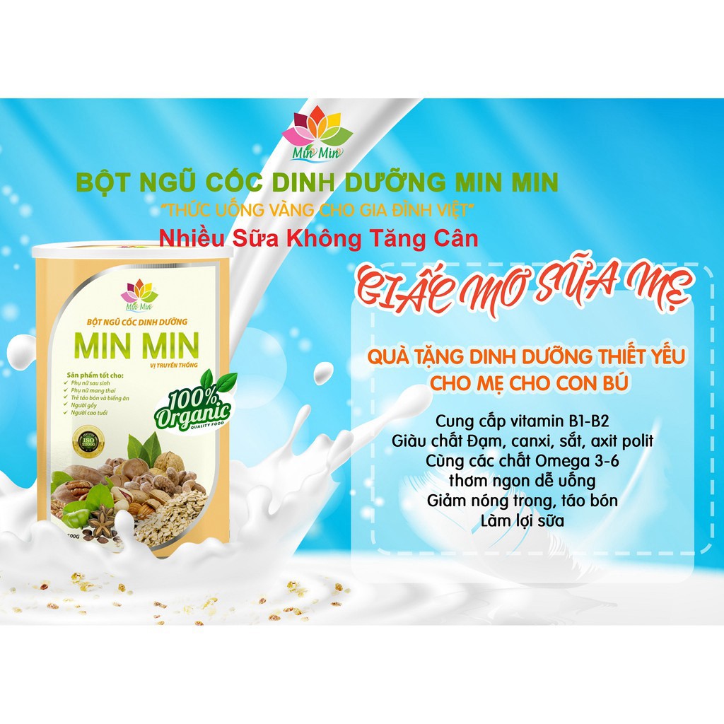Ngũ Cốc Lợi Sữa Min Min 💝FREE SHIP💝 Ngu Coc Loi Sua MinMin Mẹ Nhiều Sữa Sau Sinh Mẹ Bầu Không Tăng Cân Ngủ Cóc