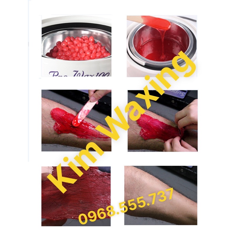 Nồi nấu sáp wax Chống dính Silicon Ceramic kèm 100g sáp Thường hard wax beans