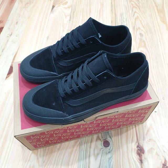 Giày Vans Old Skool 36 Salt Wash All Black Đen