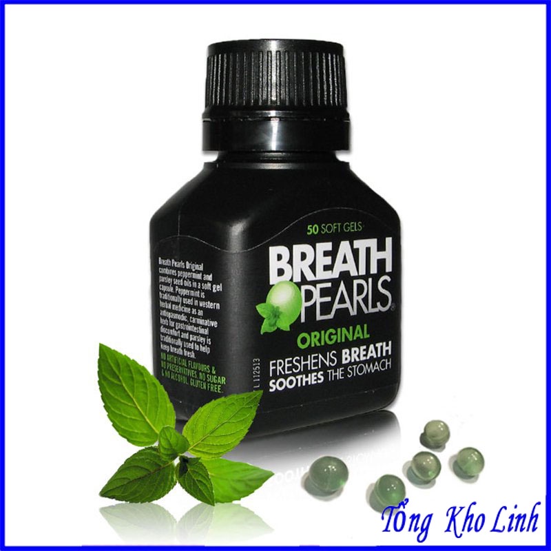 Viên Uống Breath Pearls Vị Bạc Hà 50 Viên Úc Chính Hãng